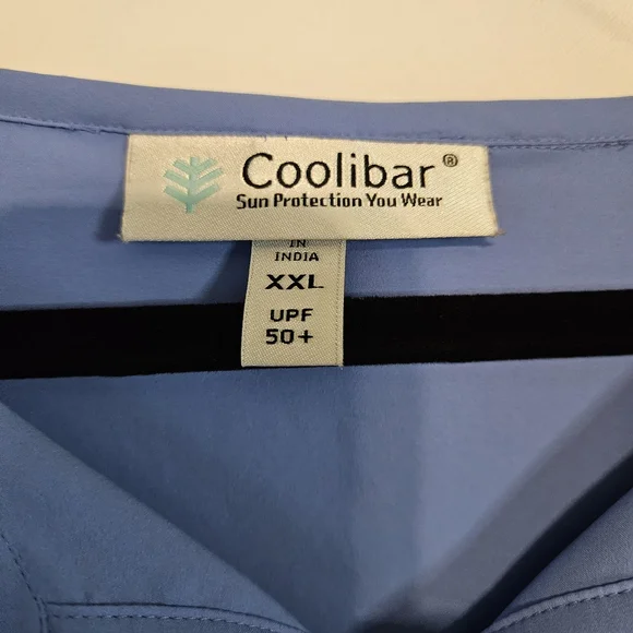 Coolibar Sky Blue Asymmetrical Tunic Top UPF50 Spring Summer Resort Vacation - Picture 9 of 15